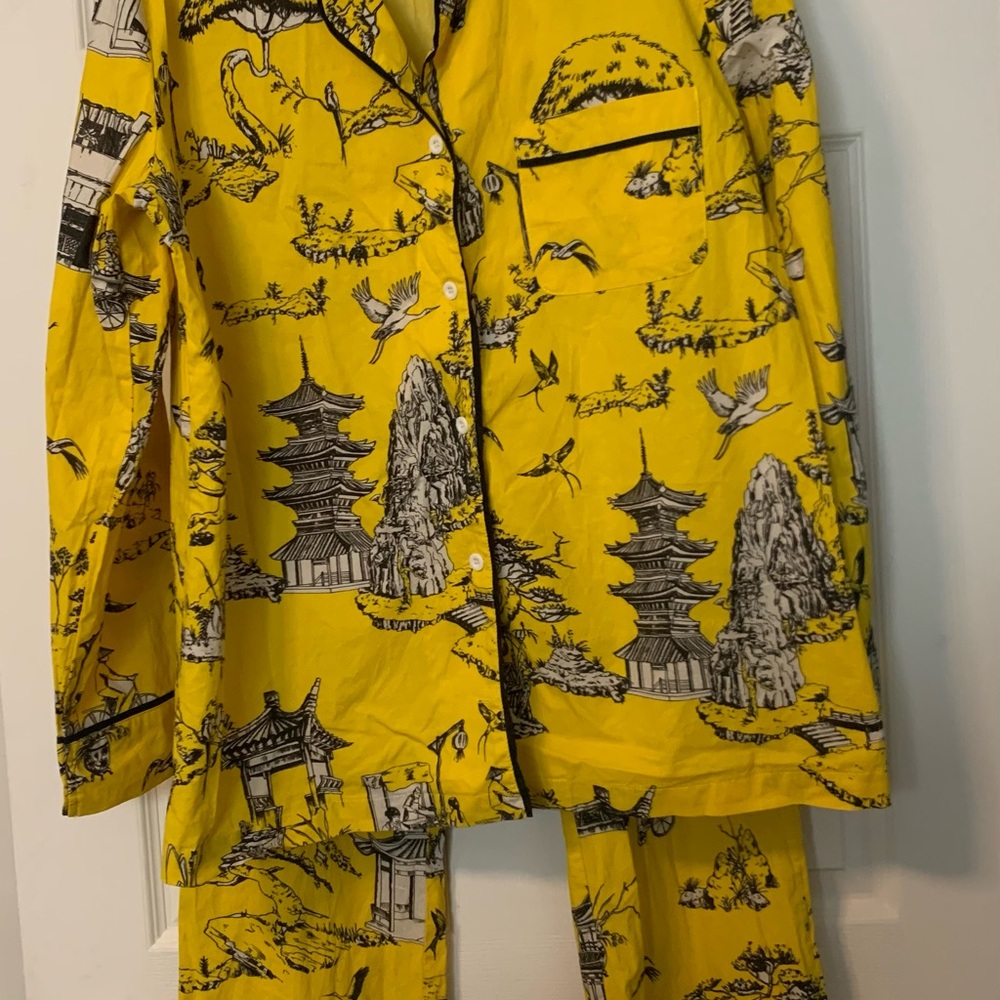 Katie K Yellow Parisian Pajama Set Intimates - Picture 4 of 15